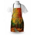 thumbnail image 4 of Rustic Apron, North Woods Falling Leaves Fall Park Road Autumn Leaves Seasonal Colors Romantic, Unisex Kitchen Bib with Adjustable Neck for Cooking Gardening, Adult Size, Multicolor, by Ambesonne, 4 of 4