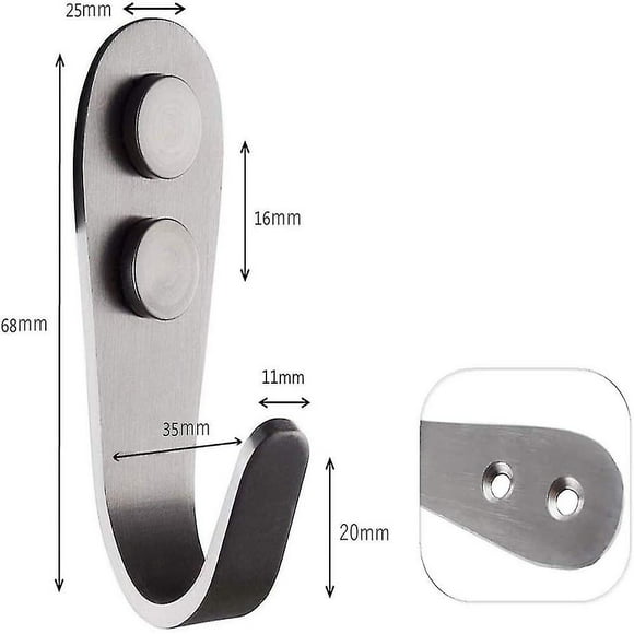 Stainless Steel Coat Hooks, Towel Wall Hook, Individual Wall Hook, Screw-in Coat Hooks For Bathroom, Bathrobe, Bedroom, 10 Pieces YGWL