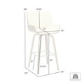 thumbnail image 4 of Tyler 26" Counter Height Swivel Gray Faux Leather and Black Wood Bar Stool - Set of 4, 4 of 6