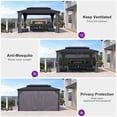 thumbnail image 4 of PURPLE LEAF 11' X 15' Outdoor Hardtop Gazebo Galvanized Steel Double Roof Aluminum Frame Patio Gazebo for Backyard Lawn and Garden Grey, 4 of 9