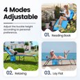 thumbnail image 4 of Upgraded Folding Lounge Chaise 16 inch High 3-Position Adjustable Patio Lounge Chair Beach Pool Chaise, 4 of 9