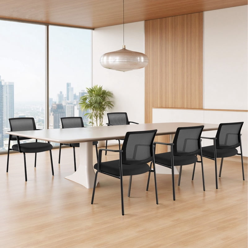 Beddle Executive Office Guest Chair, Desk Chair with Lumbar Support and Padded Armrest, Perfect for Conference Rooms, Reception Areas, and Waiting Rooms, Black