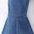 thumbnail image 6 of Girls Flare Jeans Toddler Raw Hem Denim Pants Elastic Waist Wide Leg Slimming Fashion Casual Trousers Little Girl Gift, Sky Blue, 3 Years, 6 of 7