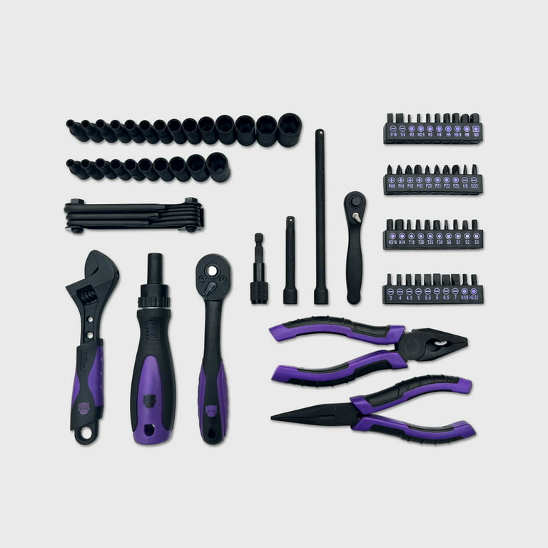 Marvel Black Panther 82pc Giftable Tool Set with Socket Set and Hand Tools. Purple Edition