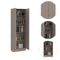 thumbnail image 5 of Dining Room Sideboards, Multistorage Pantry Cabinet, Five Shelves, Double Door Cabinet -Light Gray, Gray Wooden Sideboards,Particle Board Wooden Servers, 5 of 5