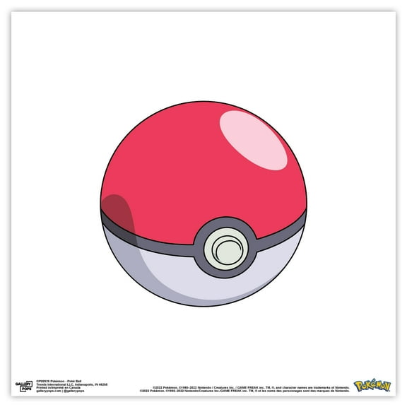 Gallery Pops Pokemon - PokÃ© Ball Wall Art, Unframed Version, 12" x 12"