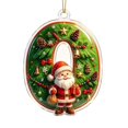 thumbnail image 2 of romoty Personalized Initial Christmas Tree Letter Ornaments, Pine Needle Santa Claus Pendants, 2D Flat Acrylic Monogram Xmas Decor, 2 of 6