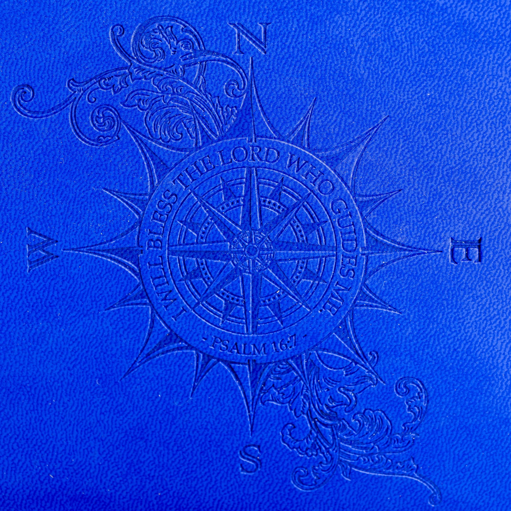Leather Wrapped Journal - Royal Blue Compass