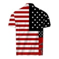 thumbnail image 4 of ibuvkizy Men's 4Th Of July USA Shirts Shirt Short Sleeve American Flag T-Shirt Men's Casual Printed Zippered T-shirt With Lapel Top Summer Patriotic Graphic Tees Clearance, 4 of 5