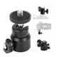 thumbnail image 4 of Mini cabezal esférico con rotación de 360° y soporte de montaje con tornillo de 1/4" para videocámara DSLR (negro), 4 of 14