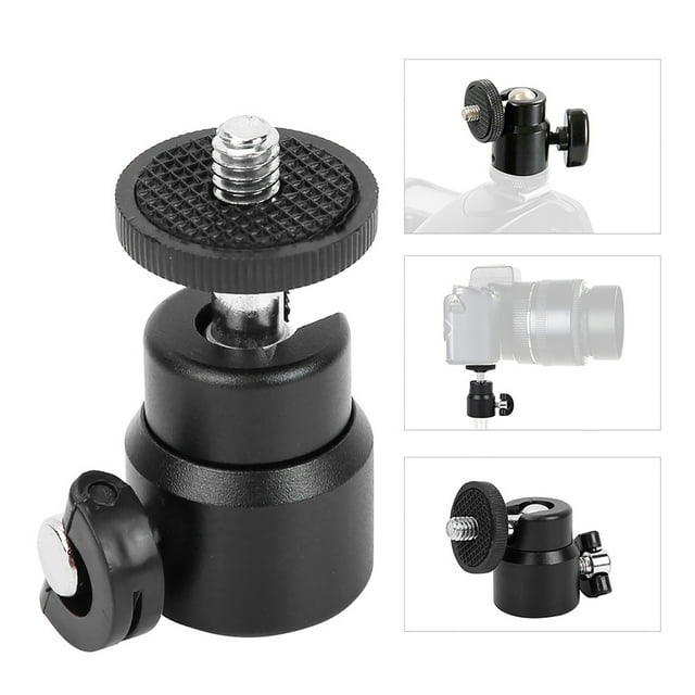 Mini Ballhead, Camera Ball Mount Black/Silver 360°Rotation For Camcorders For DSLR Camera Camcorder For Shots Requirements For Lightweight Convenient