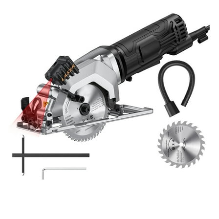 Electric Circular Saw with Cutting Guide 4.8 Amp 4-1/2 Inch 3500RPM Handheld Circular Saws for Wood Tile and Plastic Cuts ,Tools