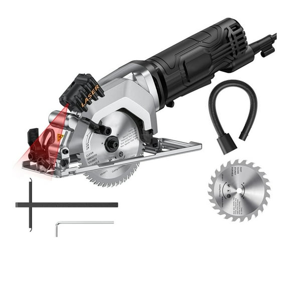 Electric Circular Saw with Cutting Guide 4.8 Amp 4-1/2 Inch 3500RPM Handheld Circular Saws for Wood Tile and Plastic Cuts ,Tools