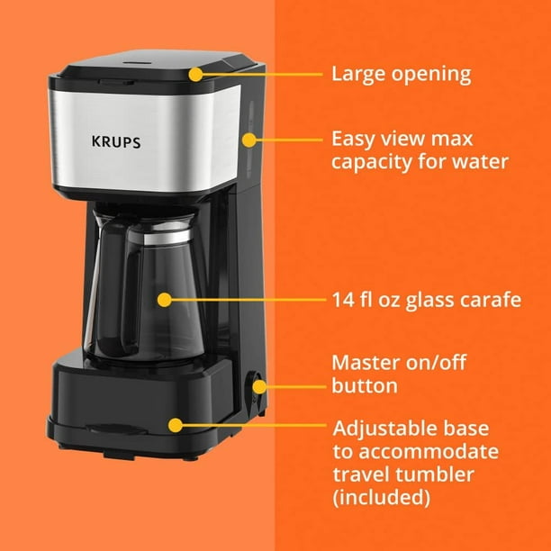 KRUPS Simply Brew Coffee Maker - Multi-Serve 4-in-1 with Stainless