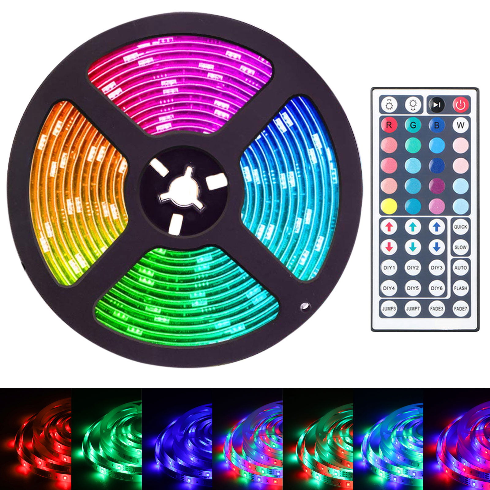 1byone Led Strip Lights 164ft5m 150led 3a Rgb Multicolor Changing