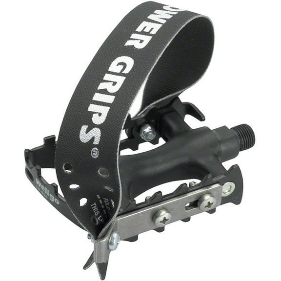 Power Grips Sport Cage Pedal Kit 9/16" Chromoly Steel Spindle Nylon Body Black