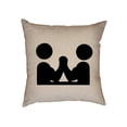 thumbnail image 1 of Arm Wrestling Stick Figures Decorative Linen Throw Cushion Pillow Case with Insert, 1 of 6