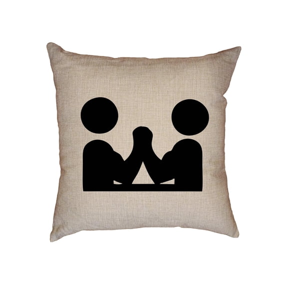 Arm Wrestling Stick Figures Decorative Linen Throw Cushion Pillow Case with Insert