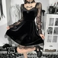 thumbnail image 4 of LSLJS Women Gothic Dress Long Sleeve Hollow Out Lace Patchwork Punk Evening Dress, Gothic Dress, 4 of 9