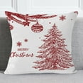 thumbnail image 3 of Winter Snow Throw Pillow Case Buffalo Check Plaid with Snowman/Santa Christmas/Winter Holiday Home Decorative Cushion Pillowcases 18 x 18 Inches, 3 of 4