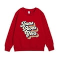 thumbnail image 1 of AJIWYH Chandail en Molleton pour Tout-Petits, Design Graphique Vintage Rétro Imprimé Chaud Col Rond pour Enfants Chandail de Noël Rouge, 6-7 Ans, 1 of 3