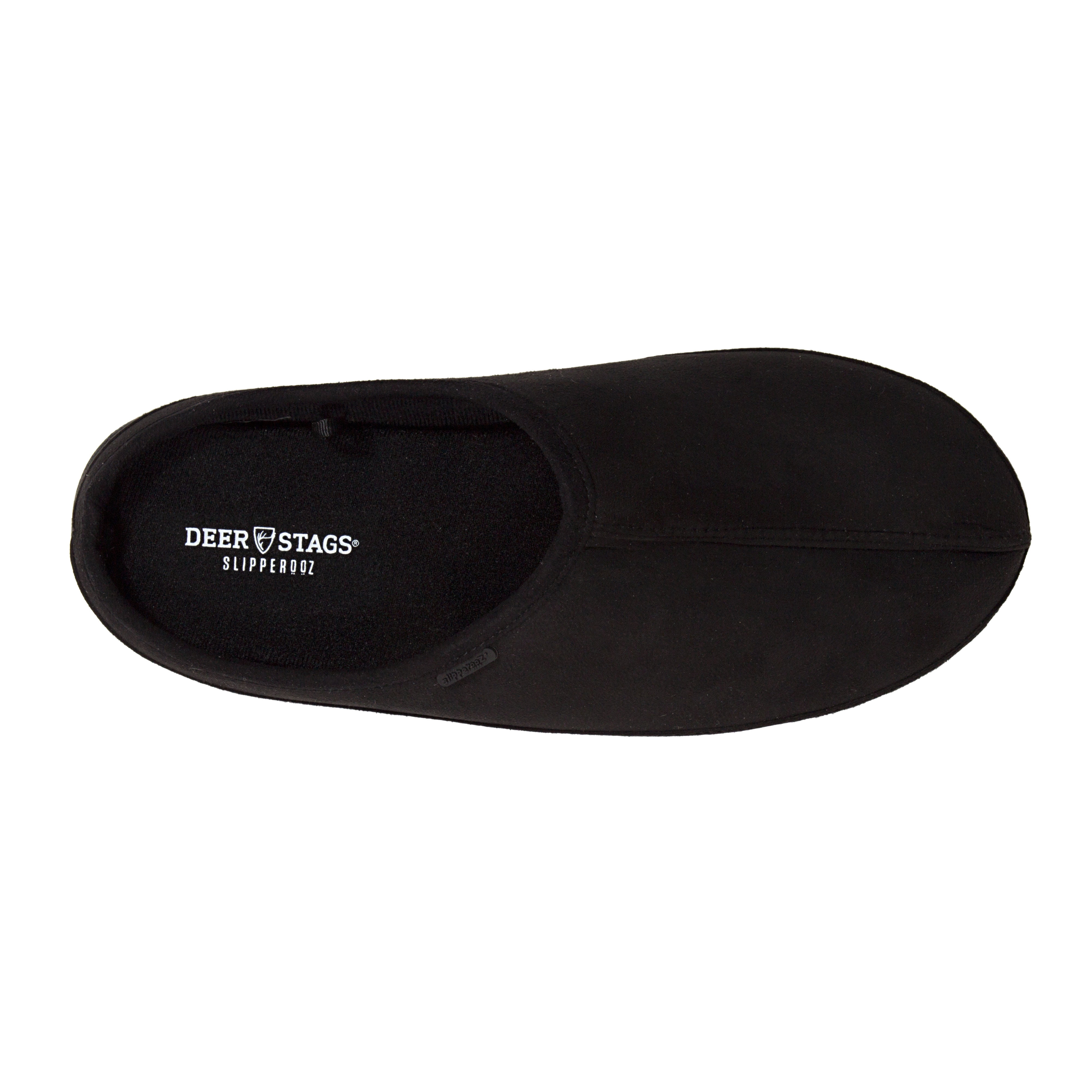 DEER STAGS SLIPPEROOZ Mens Black Shock Absorption Comfort Wherever Round Toe Slip On Slippers Shoes 12 M