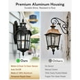thumbnail image 4 of VIANIS Motion Sensor Outdoor Lights, Outside Wall Lights Black with Gold Trim, Waterproof Dusk to Dawn Outdoor Lighting, Exterior Lighting Fixtures for House, Patio, 2 Pack 16.4" H, 4 of 10