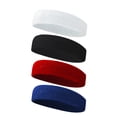 thumbnail image 5 of Tennis Headband Sweat Bands For Men Women,Workout Sweatbands Moisture Wicking Absorbent Head Bands For Teenagers Students,Stretch No Slip Men's Headbands For Yoga Running Sports Hiking 4pcs, 5 of 5