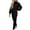 Black, variant on Lindreshi 2pc Outfit Woman Women Casual Solid Color Two Piece Long Pants Hooded Pullover Long Sleeve Sweatshirts Sets