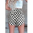 thumbnail image 2 of ZhiHiMeRi Women's Black Plaid Casual Shorts – High Waist Fit L, 2 of 11