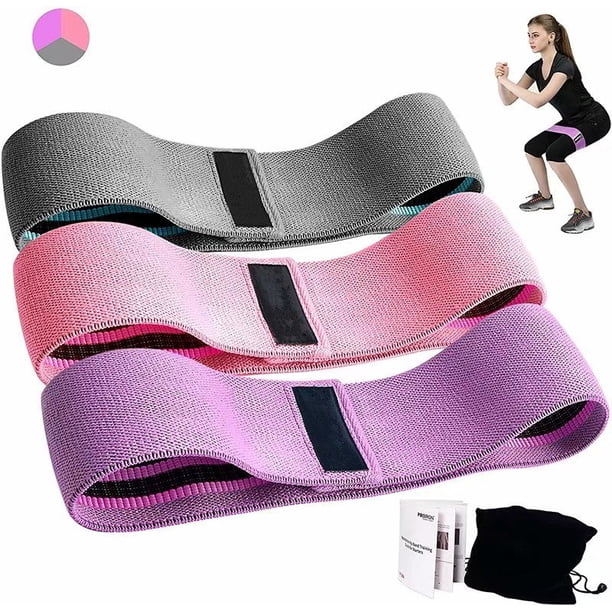 Bandas Elasticas[3Pcs],Banda de Fitness de Tela con múltiples Niveles de Resistencia, Adecuada para Ejercicios de Corta Distancia, Yoga, Pilates, Gimnasio