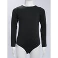 thumbnail image 2 of Jowowha Justaucorps de Base pour Filles, Manches Longues, Gymnastique, Ballet, Danse, Noir, Col Rond 140, 2 of 7