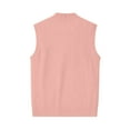 thumbnail image 6 of Resicozy Men's Sweater Vest Solid Color V Neck Sleeveless Knitted Button Down Cardigan Big and Tall Vest Pink 4XL, 6 of 6
