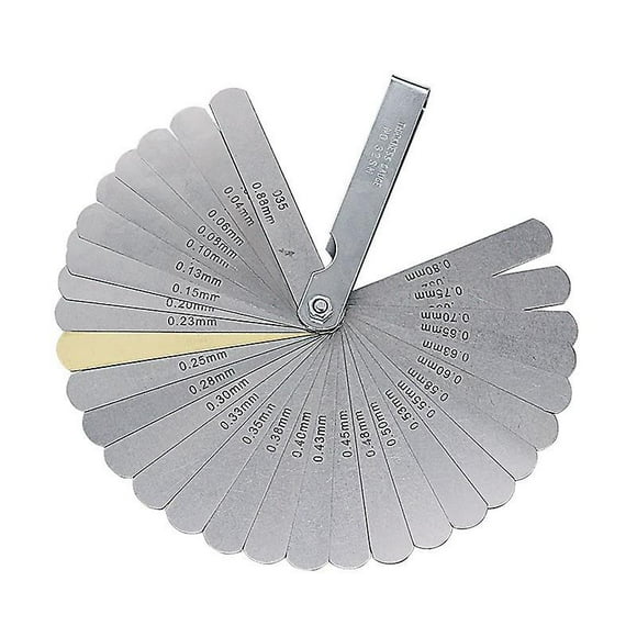 Feeler Gauges Stainless Steel Feeler Gauge Dual Markered Imperial And Metric Feeler Gauge Set 32 Blades (0.04-0.88mm)
