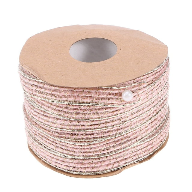 MasteelfCA Colored Braided Rope Weaving Webbing Home DIY Craft Fishing Line Pattern Burlap Ribbon (10m, Pink)