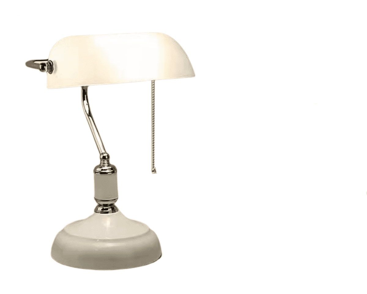 TIMPCV Touch Control Green Glass Desk Lamp with Brass Base, 3 Way