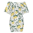 thumbnail image 6 of Lemons on White Women's Off The Shoulder Ruffles Summer Wedding Guest Loose Casual Party Beach Dress, 6 of 9