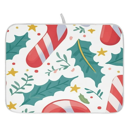 

Christmas Theme Candy Dish Drying Mat for Kitchen Quick Drying Absorbent Soft Durable 18 x 24