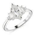 thumbnail image 2 of solitaire jewels 1.5CT Marquise Moissanite 5 Stone Engagement Ring For Women, 18K White Gold, 2 of 6