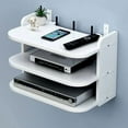 thumbnail image 3 of 2tier No Punch Wall Mount Storage Tv Box Router Shelf Set-Top Box Bracket 2Layer Holder Mini Pc Dvd Player Livingroom Stand Rack (3 Layers 30cm), 3 of 7