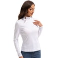thumbnail image 3 of Women Mock Neck Long Sleeve Shirt Slim Fit Tops Base Layer Soft Lightweight Stretch Undershirts, 3 of 6