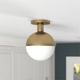 thumbnail image 4 of Henn&Hart 9,75 "W Métal Semi Flush Mount Light en Finition Laiton Antique, 4 of 8