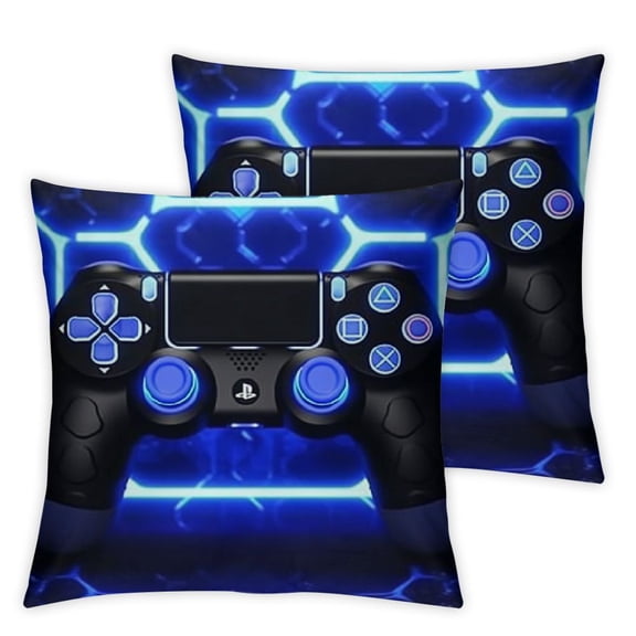 BANET Set of 2 Throw Pillow Covers for Boys Teens, Pillow Covers Bedroom Decor, Cushion Covers, Geometry Honeycomb Decorative Square Pillow Cases, Blue Gray 12x12in