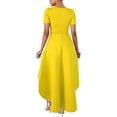 thumbnail image 2 of WenZu Womens Casual Shirt Dress High Low Irregular  Hem Blouse Asymmetrical Peplum Long Tunic Tops, 2 of 13