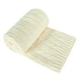 thumbnail image 5 of Flxxie 100% Pure Cotton Cable Knit Toddler Throw Blanket, Super Soft Baby Blanket for Boys and Grils, Ivory, 30x40 Inches, 5 of 6