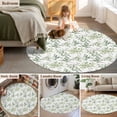 thumbnail image 5 of Round Area Rug 6 Ft, Sage Green Eucalyptus Washable Non-Slip Circle Carpet for Living Room/Bedroom, Spring Watercolor Botanical Leaves Low-Profile Indoor Mats Collection Rugs for Residential, 5 of 8