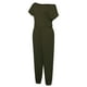 thumbnail image 3 of Guardurnaity Mono de manga corta con hombros cruzados para mujer Pantalones de una pieza de color sólido con bolsillos Vestidos ejercito verde XXL, 3 of 4