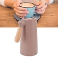 thumbnail image 4 of Coffee Carafe, Simple Stylish Beech Wood Handle Thermal Coffee Carafe 1L Large Capacity  For Office For Home Brown, 4 of 8