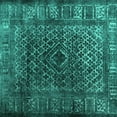 thumbnail image 1 of Ahgly Company Indoor Square Abstract Turquoise Blue Contemporary Area Rugs, 7' Square, 1 of 4