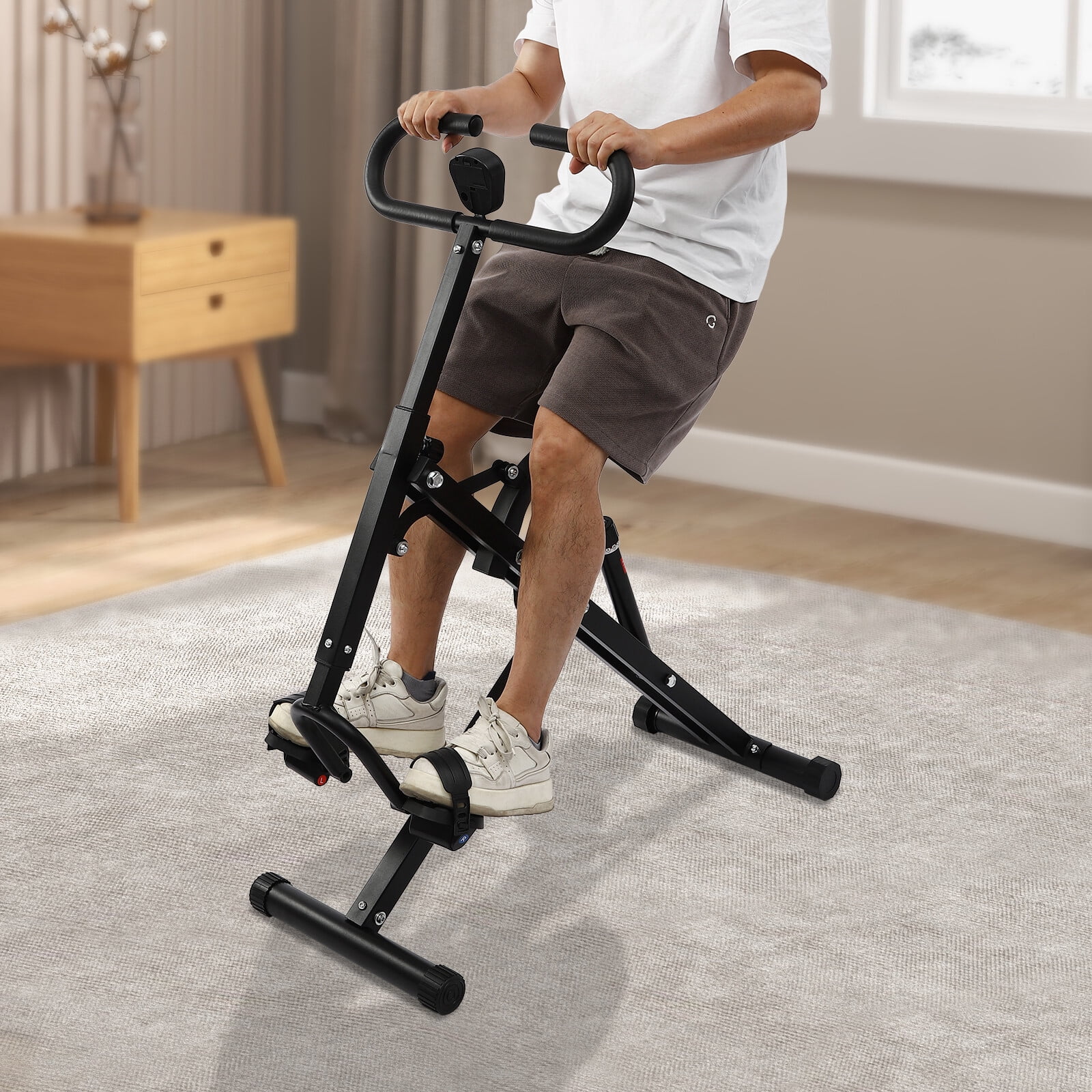 Squat Exercise Equipment for Home Gym Fitness, Handle Height Adjustable, Squat Assist Trainer with LCD Display for Workout